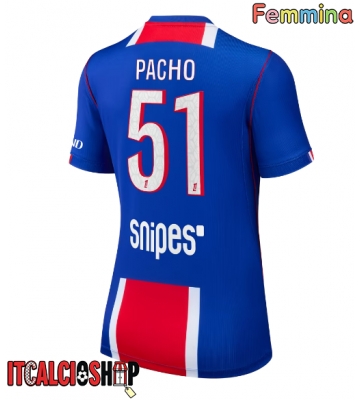 Paris Saint-Germain Willian Pacho #51 Prima Maglia Femmina 2026-27 Manica Corta